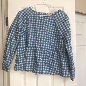 Checkered Peplum Top